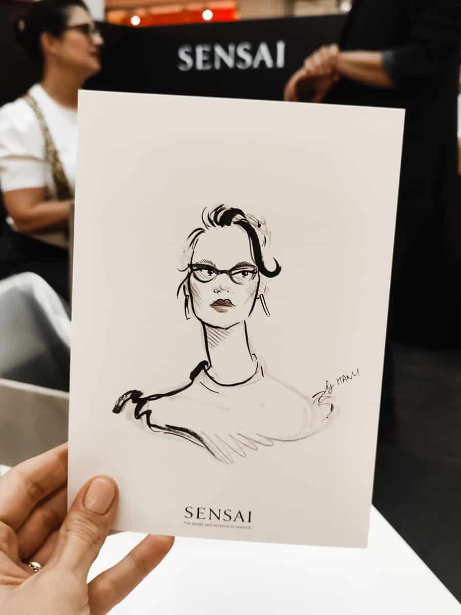 live event sketch of female guest portrait sensai by hanli