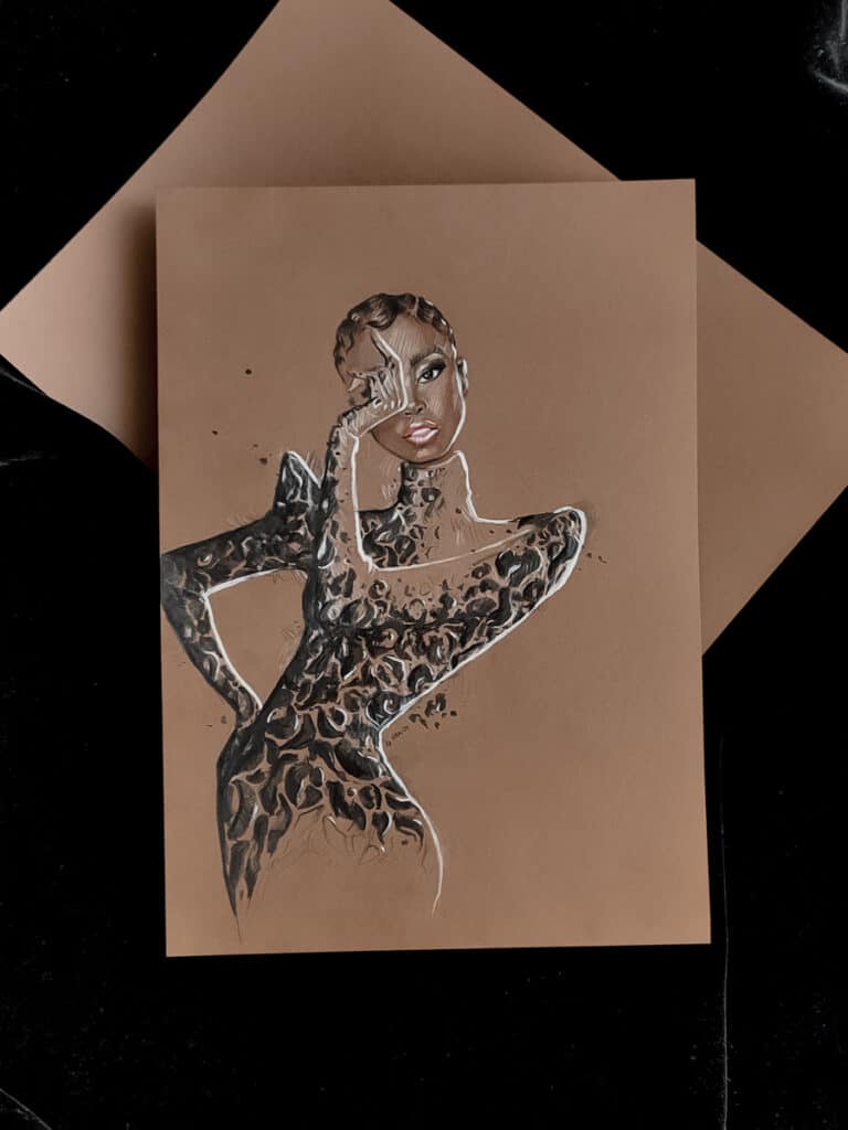 high fashion illustration animal print