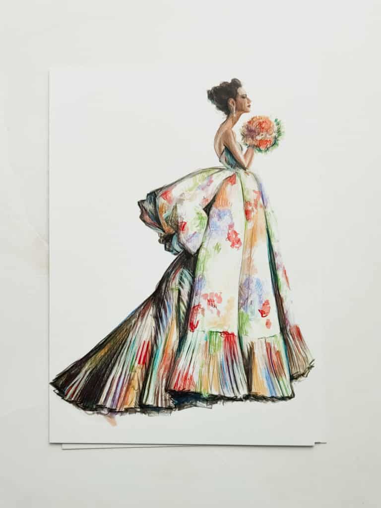 vintage dior fashion illustration