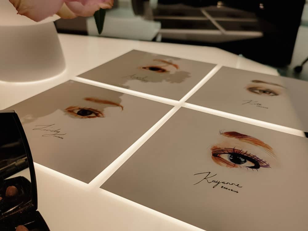 Live In Store Chanel Event sketches of a guest eyes using a newly launched Chanel eyeshadow palette with markers and pencil. In Cape Town by artist Hanli