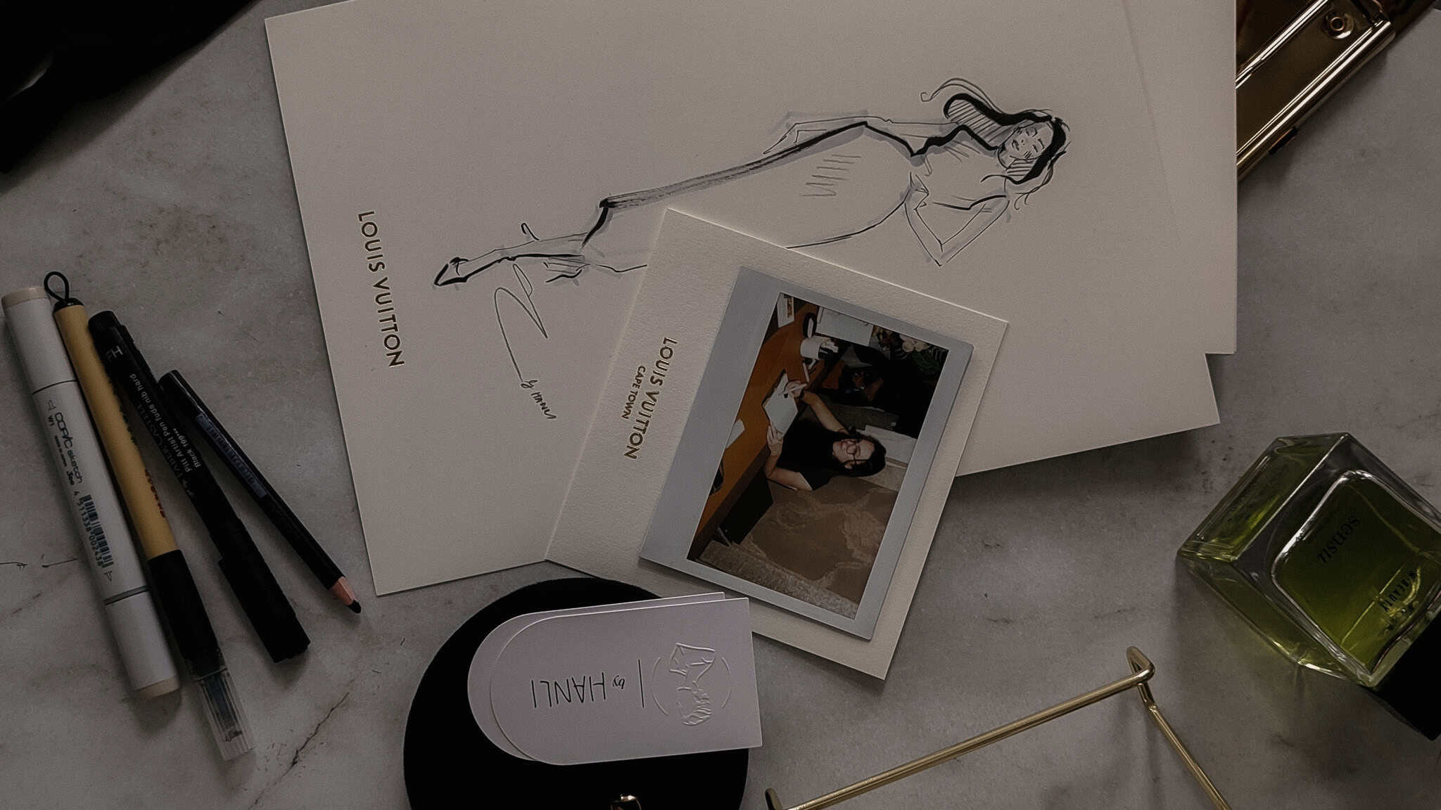 Live Fashion Illustration Guest Sketches at Louis Vuitton Store Opening event in Cape Town by HANLI ()